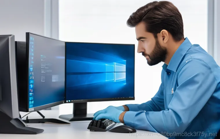 불은면 출장방문윈도우 windows 설치 - A professional male computer technician, in his late 30s with a friendly demeanor and wearing a neat...