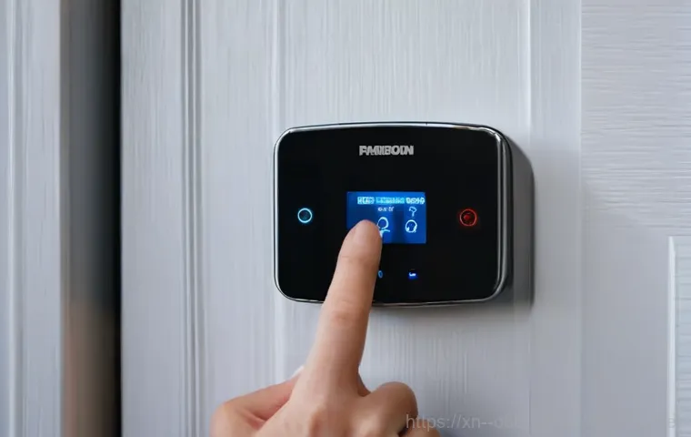 신길동 입력신호가 없습니다 - **Prompt 1: Early Morning Door Lock Dilemma**
    A close-up shot of a modern digital door lock on a...