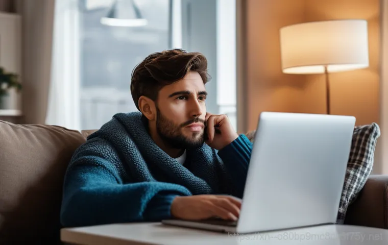 홍은동 프로그램응답없음 - **Prompt:** A young adult, male or female, sits at a modern desktop computer in a well-lit home offi...