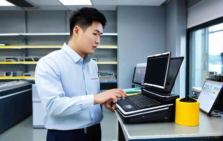 한강로 프리도스 윈도우설치 - A happy and satisfied young adult is focused on a modern laptop, which displays a clean and vibrant ...