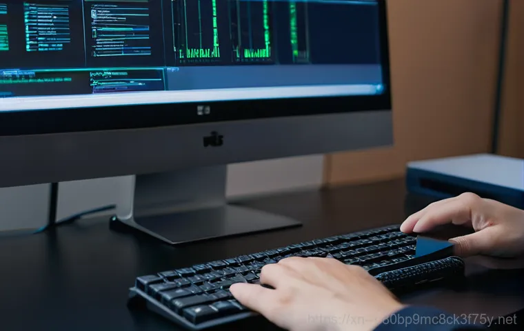 일동 THREAD_STUCK_IN_DEVICE_DRIVER - A highly focused individual, wearing a light-colored, short-sleeved polo shirt and practical work pa...
