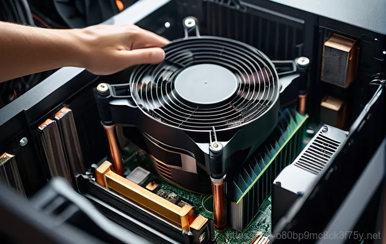 마포동 본체 꺼졌다 켜졌다 할때 - A close-up shot of a person's hands carefully removing a RAM stick from an open desktop computer cas...
