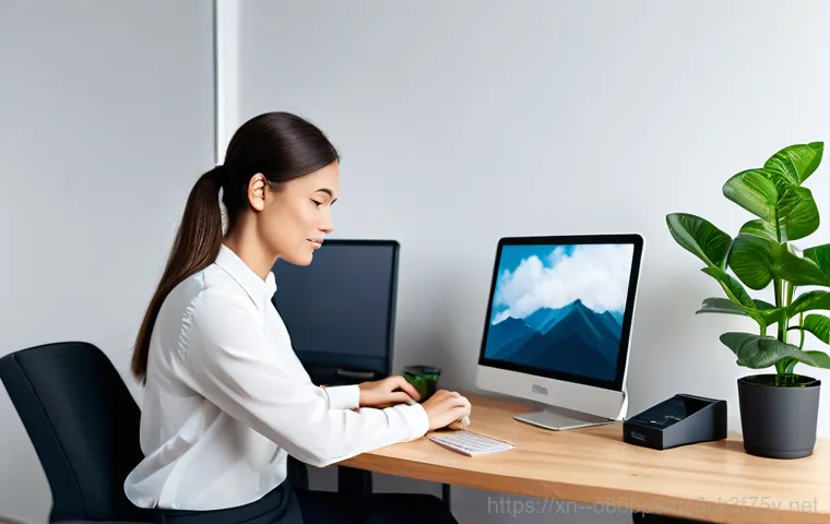 신교동 STATUS_FILE_NOT_FOUND - **Prompt:** A focused web developer, wearing comfortable yet professional attire, sitting in front o...