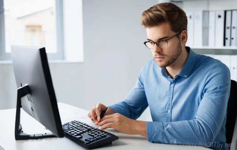 야동동 IO_DEVICE_ERROR - **Prompt:** A person with a focused and determined expression is actively troubleshooting a computer...