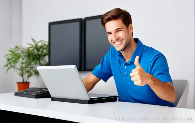 서창동 SYSTEM_LICENSE_VIOLATION - **Prompt:** A focused computer technician, wearing a clean, light blue polo shirt and anti-static wr...
