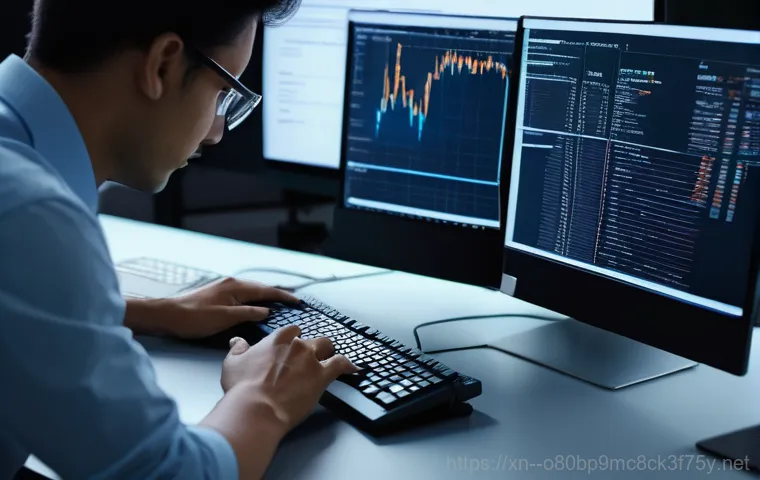 수궁동 STATUS_KERNEL_MODULE_FAILURE - A person in their late 20s or early 30s, dressed in casual, clean attire, sits at a desk, looking ut...
