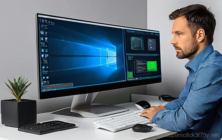 장안면 Press Ctrl Alt Del to restart - A person in their late 30s, visibly stressed and with a furrowed brow, sits at a desk in a home offi...