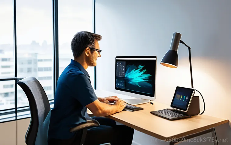 방배동 워크스테이션출장방문수리점 - **Prompt 1: On-site Expertise and Convenience**
    A professional computer technician, a man in his...