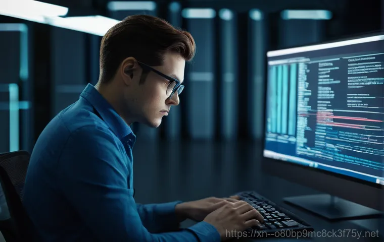 영등포동 ACPI_BIOS_ERROR - **Prompt 2: Careful Hardware Inspection**
    A close-up, detailed shot of a person's hands (identif...