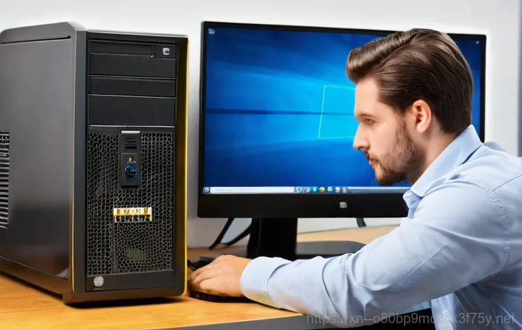 행주동 STATUS_KERNEL_APC_PENDING - **Prompt:** A young adult, looking exasperated and slightly panicked, stares intently at a computer ...