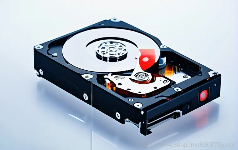 중앙동 STATUS_KERNEL_DISK_ERROR - A person (gender-neutral, late 20s-30s) sits at a desk, looking distressed and panicked at a compute...