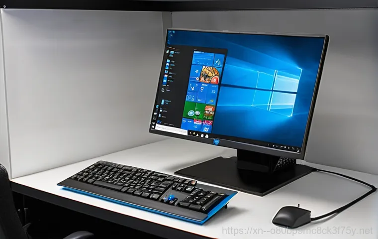 청호동 워크스테이션출장방문수리점 - **Prompt:** A skilled IT technician, wearing a clean, branded polo shirt and work trousers, is perfo...