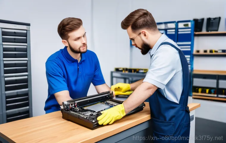 백사면 노트북 laptop 출장방문수리점 - **Image Prompt 1: The Relief of On-Site Repair**
    A young professional, looking stressed and frus...