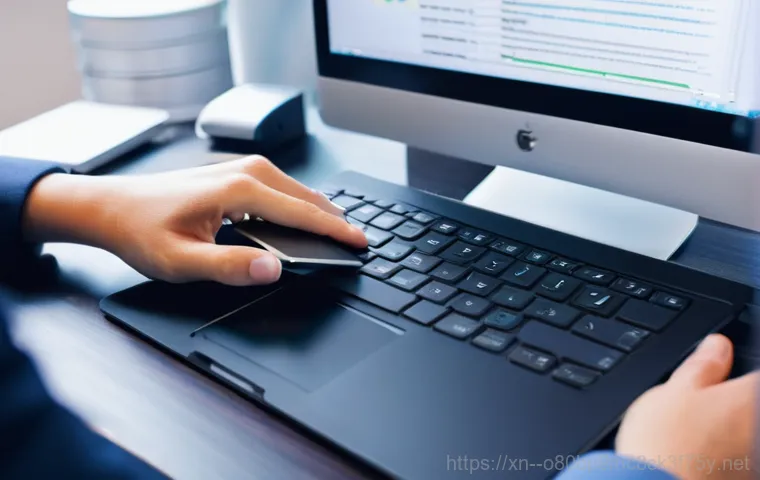 덕이동 운영체제 os 재설치 포맷  초기화 - **Prompt:** A sleek, minimalist laptop, possibly a modern ultrabook, is placed centrally on a pristi...