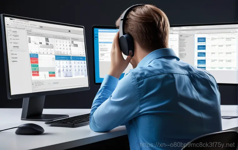 회기동 STATUS_KERNEL_EXECUTION_ERROR - A focused individual, fully clothed in casual wear, inspects an open desktop computer case. On the m...