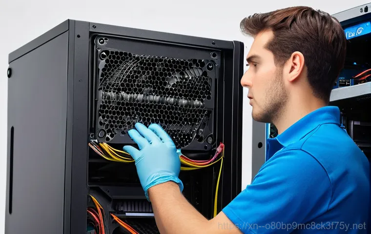 과림동 VGA조립 및 교체수리 - A person in their late 20s, with a thoughtful expression, holds a sleek, modern graphics card in one...