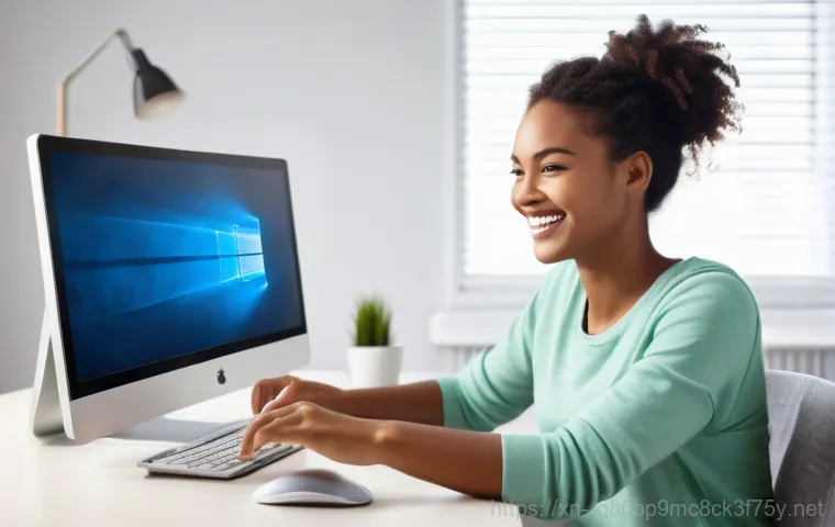 하산곡동 BUGCODE_USB_DRIVER - A person (male or female, young adult to middle-aged) troubleshooting a computer displaying a blue s...