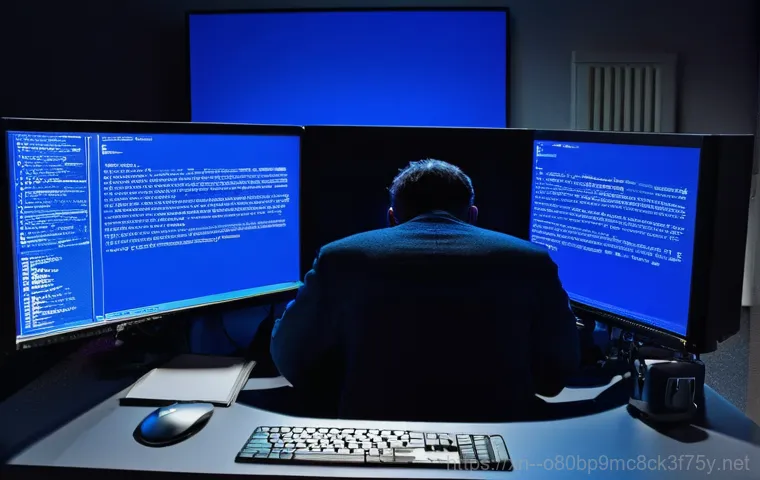목감동 STATUS_KERNEL_HEAP_CORRUPTION - Image Prompt 1: The Frustration of the Bluescreen**