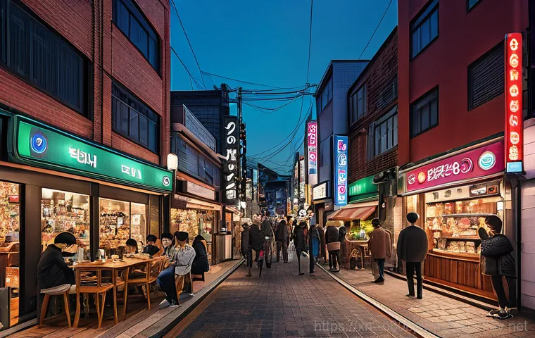 이태원 STATUS_FLOAT_UNDERFLOW - Here are three detailed image prompts in English, based on your description of Itaewon's evolving ch...