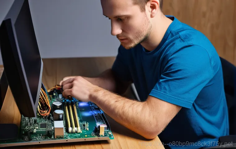 가남읍 부팅불가 - A professional and friendly computer repair technician, wearing a clean uniform with a modest compan...