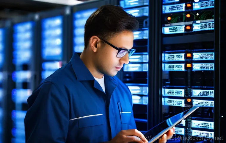 송해면 서버출장방문수리점 - **Image Prompt 1: The Panic of Server Downtime**
    A distraught small business owner, a man in his...