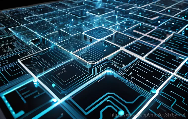 목내동 MEMORY_MANAGEMENT - A dynamic, aerial view of a futuristic, high-tech semiconductor fabrication plant, bustling with aut...