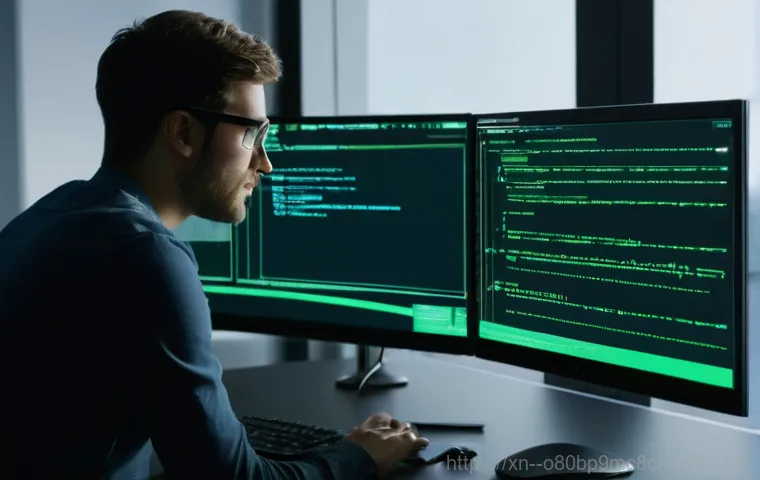개화동 STATUS_NETWORK_ACCESS_DENIED - **Prompt:** A young adult, looking visibly frustrated and stressed, sits hunched over a desk in a di...