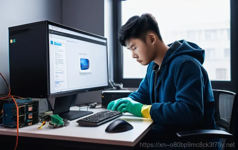 무교동 pc복구중 - **Prompt 1: Data Recovery Miracle in Mugyo-dong**
    A distressed young professional (male or femal...