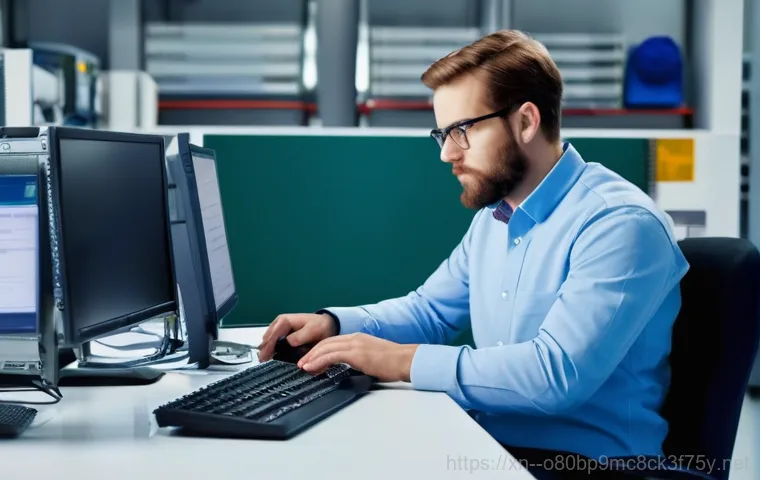 백석읍 all boot options are tried - Detailed shot of a pair of hands, likely a user or a technician, carefully inspecting the internal c...