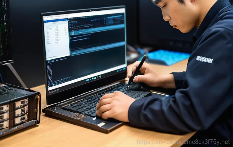 자양동 SSD조립 및 교체수리 - **Prompt:** A young adult, looking visibly frustrated, sits in front of an older desktop computer th...