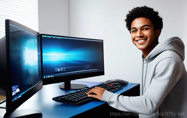 자양동 SSD조립 및 교체수리 - **Prompt:** A professional computer technician, wearing a clean, dark uniform shirt with a subtle co...