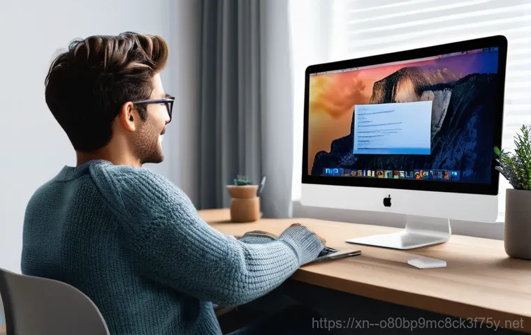 소사동 macosX재설치 포맷  초기화 - A split image depicting a dramatic before-and-after contrast of a MacBook desktop. The left side sho...