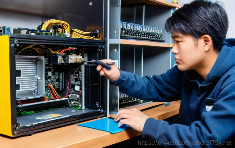 성북구 pc복구중 - A close-up shot of a USB stick connected to a professional data recovery machine on a clean workbenc...