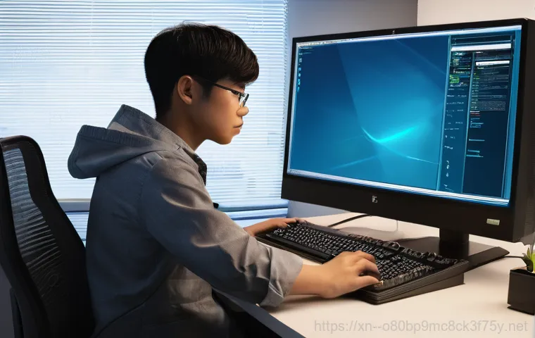 교문동 NDIS_INTERNAL_ERROR - **Prompt:** A young adult, looking visibly frustrated and disheartened, sits in front of a computer ...