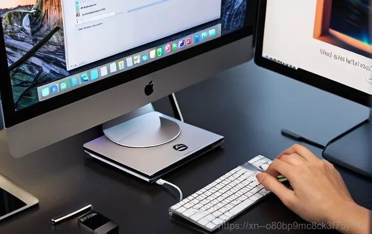 용종동 해킨토시 재설치 포맷  초기화 - **Prompt:** A young adult, male or female, is seated at a minimalist home office desk. Their posture...