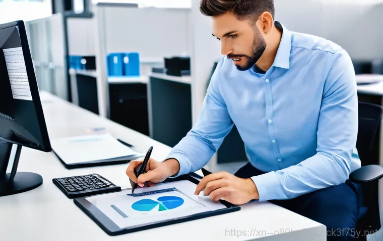 효성동 워크스테이션출장방문수리점 - **Prompt:** A skilled IT technician, wearing a clean, branded work uniform, is diligently working on...