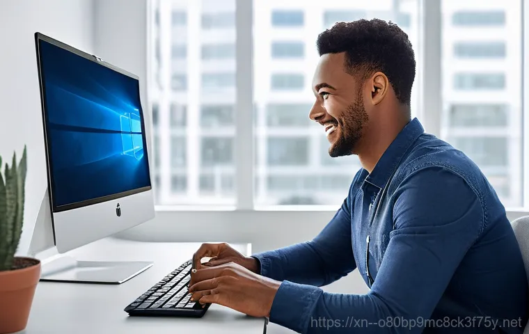 신포동 BOOTMGR is Compressed - **Prompt:** A focused individual, appearing to be in their late 20s to early 40s, intently typing co...