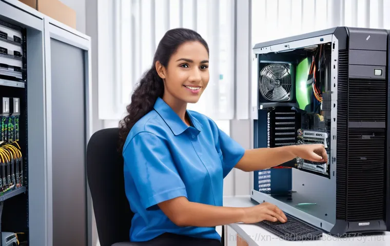 중랑구 부팅불가 - A highly focused professional (male or female, wearing a clean lab coat or technical uniform) is met... 중랑구 부팅불가 - A highly focused professional (male or female, wearing a clean lab coat or technical uniform) is met...