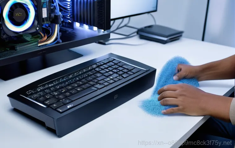 내삼미동 메인보드조립 및 교체수리 - A skilled computer technician, wearing anti-static gloves, meticulously works on an open desktop PC ... 내삼미동 메인보드조립 및 교체수리 - A skilled computer technician, wearing anti-static gloves, meticulously works on an open desktop PC ...
