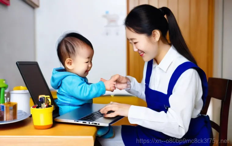 성북구 노트북 laptop 출장방문수리점 - A professional female laptop repair technician, wearing a clean, branded polo shirt, is expertly rep... 성북구 노트북 laptop 출장방문수리점 - A professional female laptop repair technician, wearing a clean, branded polo shirt, is expertly rep...