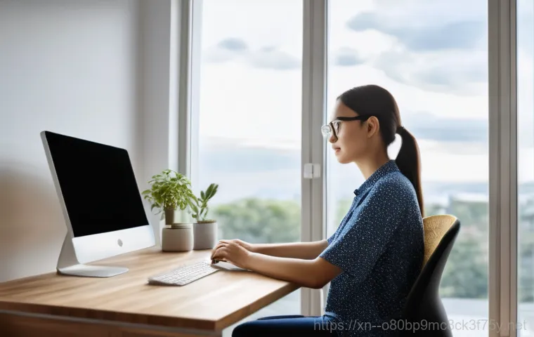 다산동 부팅안됨 - **Prompt:** A skilled computer repair technician (female, 40s, wearing a clean, dark blue work shirt...