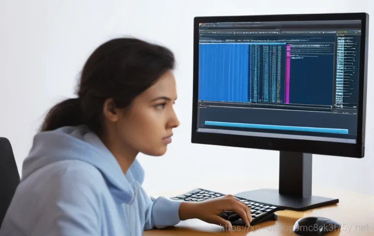 복정동 IO_DEVICE_ERROR - A young professional, wearing smart-casual attire, sits intently at a clean, modern desk, staring at... 복정동 IO_DEVICE_ERROR - A young professional, wearing smart-casual attire, sits intently at a clean, modern desk, staring at...