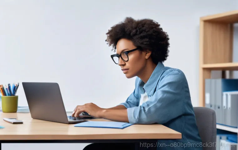 동인천 HDD조립 및 교체수리 - A professional computer technician, wearing light blue latex gloves, meticulously working on an open... 동인천 HDD조립 및 교체수리 - A professional computer technician, wearing light blue latex gloves, meticulously working on an open...