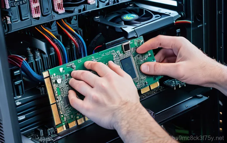 금창동 신호없음 - A focused young adult, dressed in casual attire, intently inspecting the cluster of cables behind a ... 금창동 신호없음 - A focused young adult, dressed in casual attire, intently inspecting the cluster of cables behind a ...