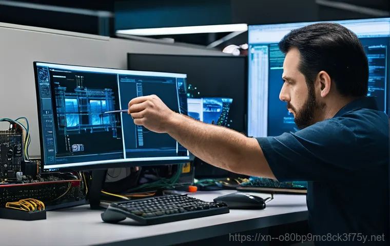 성남동 VIDEO_DRIVER_INIT_FAILURE - A person in their late 20s to early 30s, dressed in casual everyday clothes, sits at a desk in a dim... 성남동 VIDEO_DRIVER_INIT_FAILURE - A person in their late 20s to early 30s, dressed in casual everyday clothes, sits at a desk in a dim...