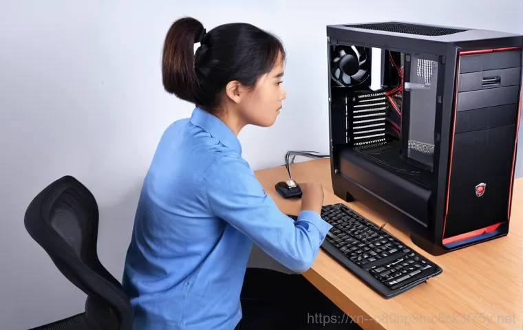 평촌동 메모리조립 및 교체수리 - **Prompt 2: Professional computer technician performing RAM repair.**
    "A highly skilled and focu...