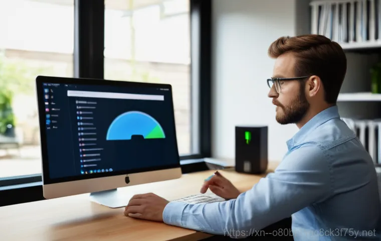 일산동구 STATUS_KERNEL_CONFIGURATION_ERROR - A person in their late 20s to early 30s, wearing a simple t-shirt and jeans, sitting at a desk in a ...