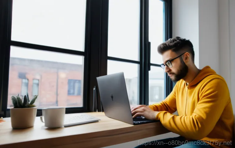 대흥동 프리도스 윈도우설치 - A young adult, filled with excitement, carefully unboxes a sleek, silver FreeDOS laptop on a modern,... 대흥동 프리도스 윈도우설치 - A young adult, filled with excitement, carefully unboxes a sleek, silver FreeDOS laptop on a modern,...