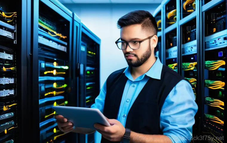 정동 ftp서버출장방문수리점 - **Image Prompt: Urgent On-Site Server Repair**
    A distressed male business professional, around 3...