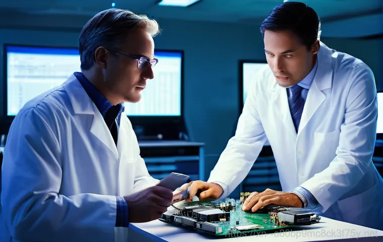 아현동 pc복구중 - **Prompt:** A young adult (20s-30s) sits at a cluttered home office desk, their face illuminated by ...